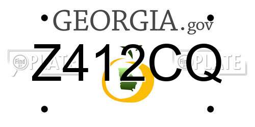 Z412CQ Georgia License Plate