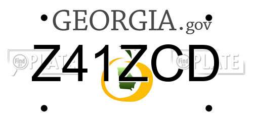 Z41ZCD Georgia License Plate