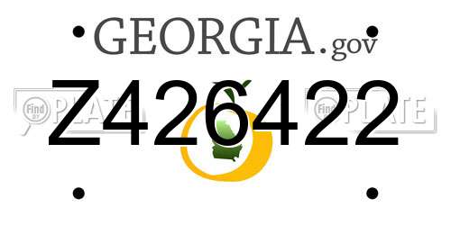 Z426422 Georgia License Plate
