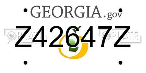 Z42647Z Georgia License Plate