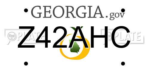 Z42AHC Georgia License Plate