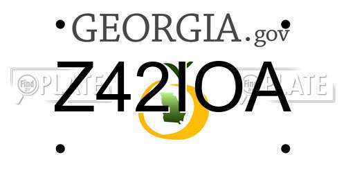 Z42IOA Georgia License Plate