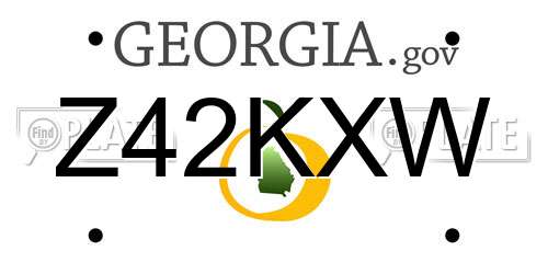 Z42KXW Georgia License Plate