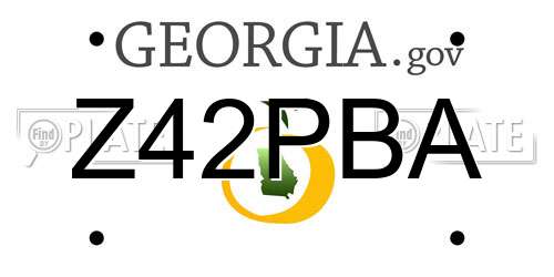 Z42PBA Georgia License Plate