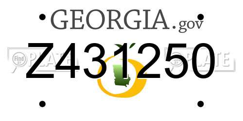 Z431250 Georgia License Plate
