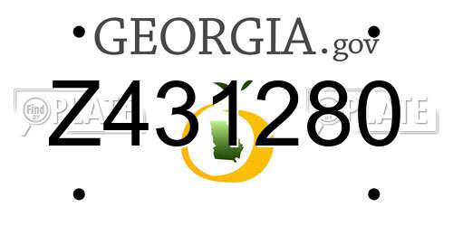 Z431280 Georgia License Plate