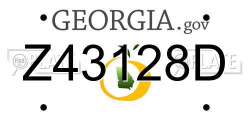Z43128D Georgia License Plate