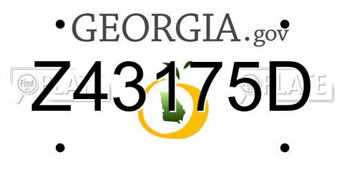 Z43175D Georgia License Plate