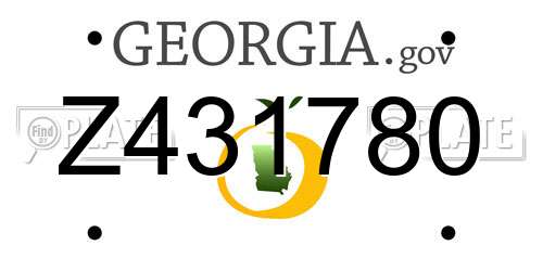 Z431780 Georgia License Plate