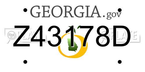 Z43178D Georgia License Plate
