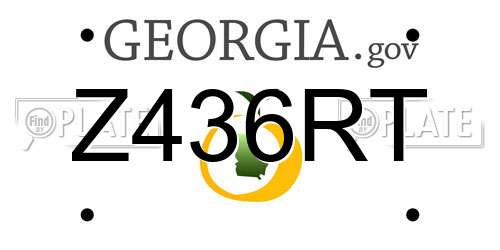 Z436RT Georgia License Plate