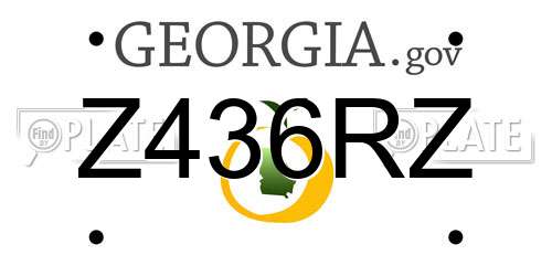 Z436RZ Georgia License Plate