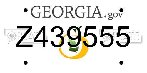 Z439555 Georgia License Plate