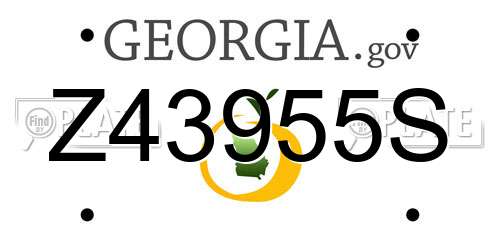 Z43955S Georgia License Plate