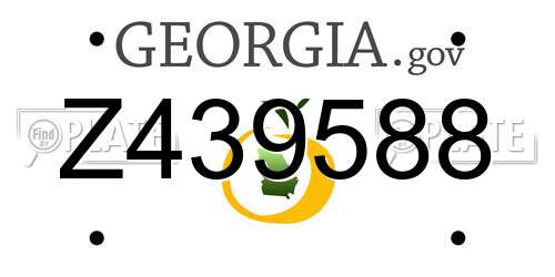 Z439588 Georgia License Plate