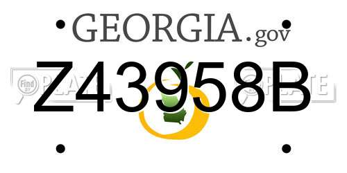Z43958B Georgia License Plate