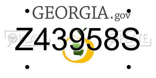 Z43958S Georgia License Plate