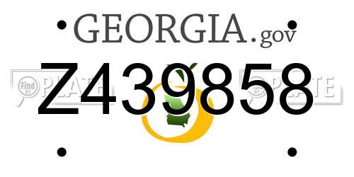 Z439858 Georgia License Plate