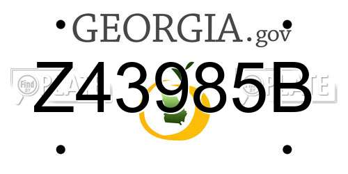 Z43985B Georgia License Plate