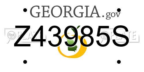 Z43985S Georgia License Plate