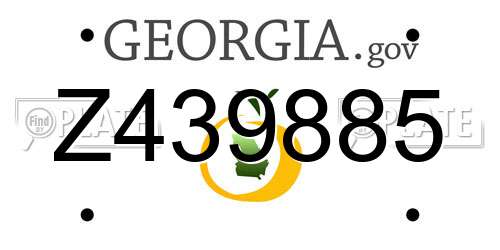 Z439885 Georgia License Plate