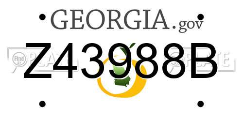 Z43988B Georgia License Plate