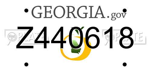 Z440618 Georgia License Plate