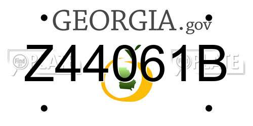 Z44061B Georgia License Plate