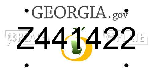Z441422 Georgia License Plate