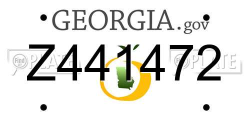 Z441472 Georgia License Plate