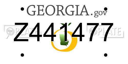 Z441477 Georgia License Plate