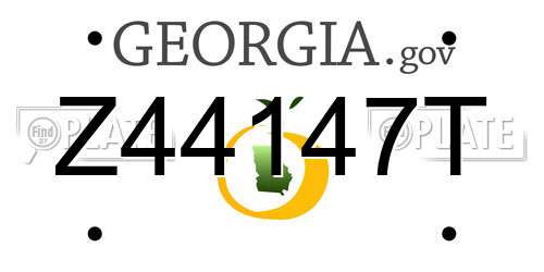 Z44147T Georgia License Plate