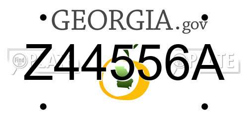 Z44556A Georgia License Plate