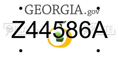 Z44586A Georgia License Plate
