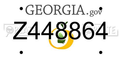 Z448864 Georgia License Plate