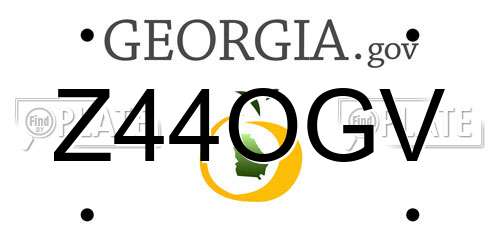Z44OGV Georgia License Plate