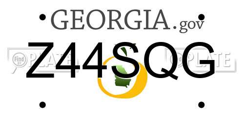 Z44SQG Georgia License Plate