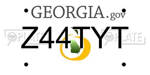 Z44TYT Georgia License Plate