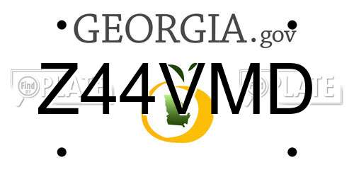 Z44VMD Georgia License Plate