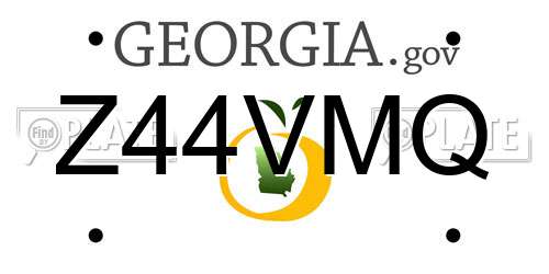 Z44VMQ Georgia License Plate