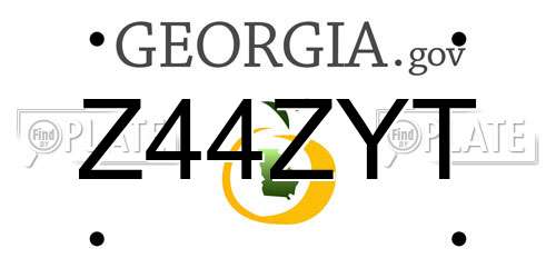 Z44ZYT Georgia License Plate