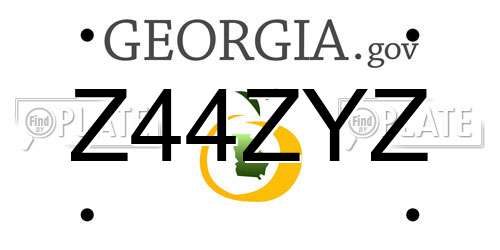 Z44ZYZ Georgia License Plate