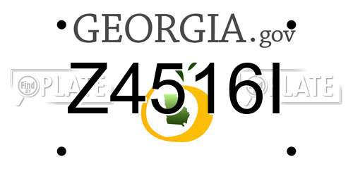 Z4516I Georgia License Plate