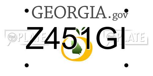 Z451GI Georgia License Plate