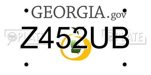 Z452UB Georgia License Plate