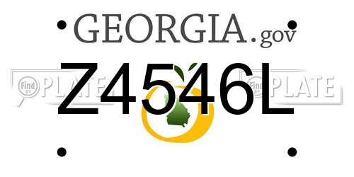 Z4546L Georgia License Plate