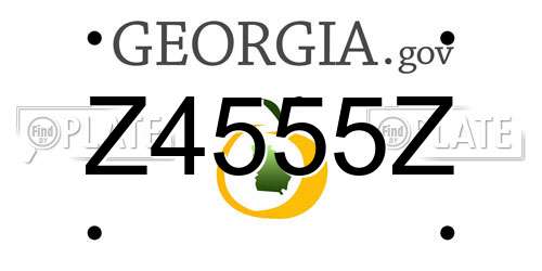 Z4555Z Georgia License Plate