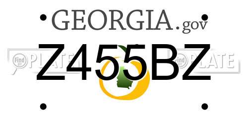 Z455BZ Georgia License Plate