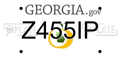 Z455IP Georgia License Plate