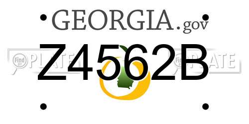 Z4562B Georgia License Plate